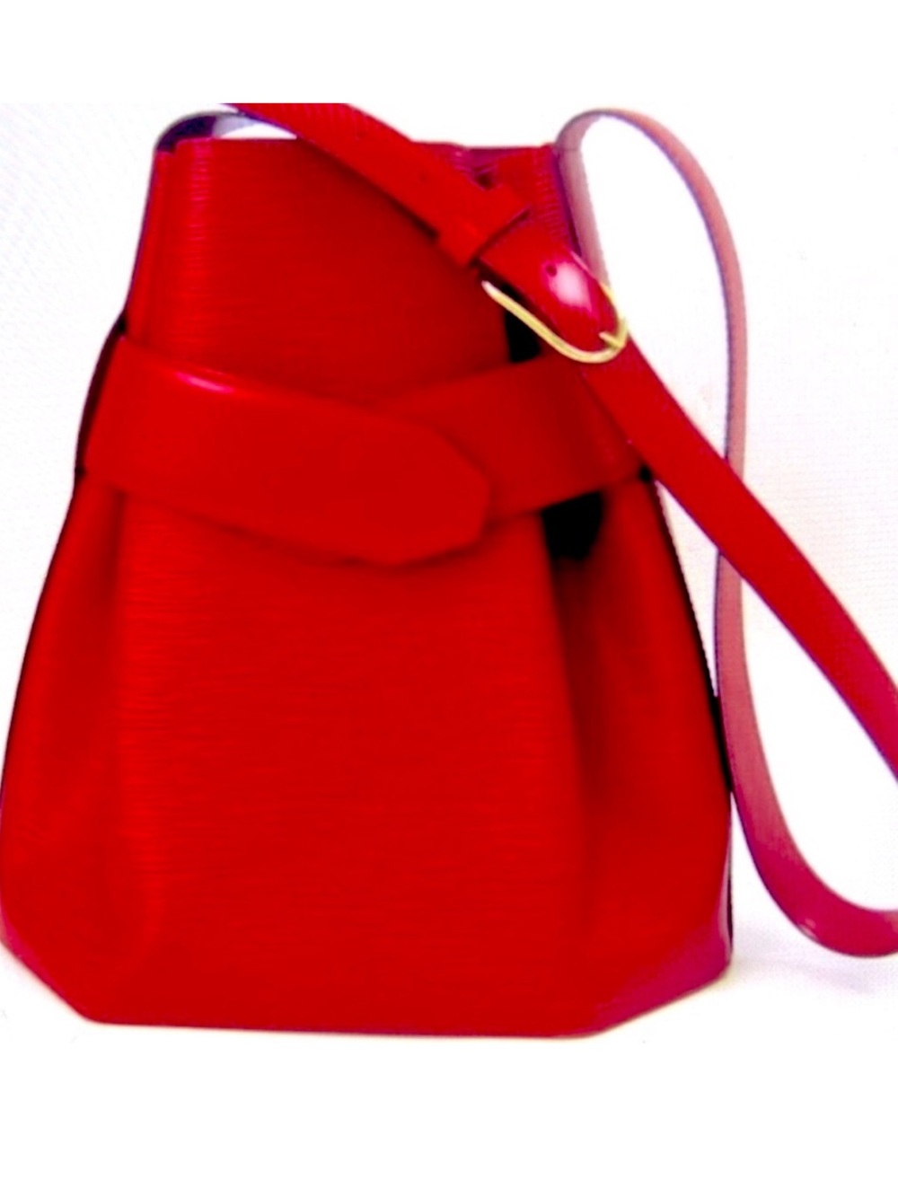 Authentic Louis Vuitton EPI Sac D’épaule Shoulder Bag Red Leather. - Picture 3 of 17